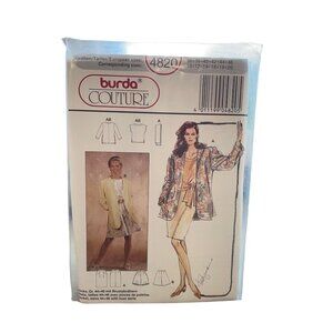 Burda Sewing Pattern 4820‎ Jacket Skirt Top Misses Size 10-20